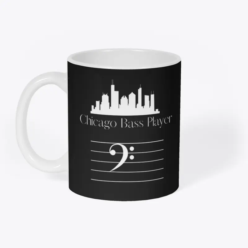 Chicago Bass Player Skyline Logo Mug